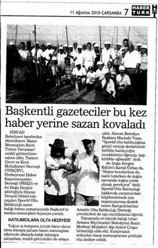 Sincan belediyesi Temelli göletinde Sazan avı yarışması.